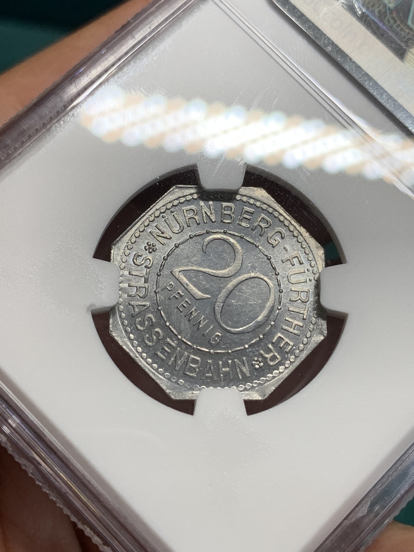 《竞宝斋》第195场-周日，周一 2场 (全场包邮) NGC MS63 德国1920纽伦堡电车代币