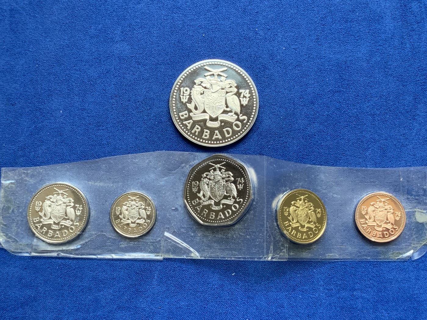 《竞宝斋》第195场-周日，周一 2场 (全场包邮) 巴巴多斯1974年精制套币6枚