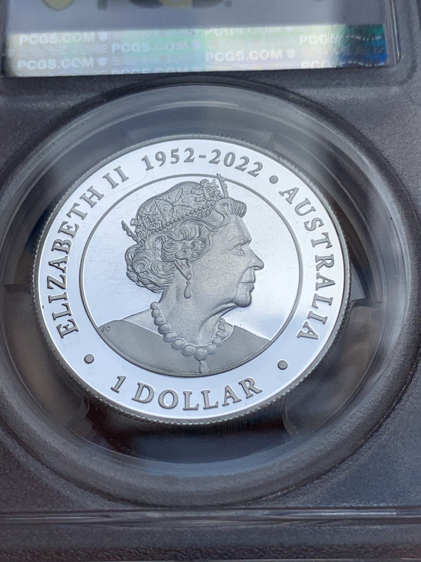 《竞宝斋》第195场-周日，周一 2场 (全场包邮) PCGS PR69 澳大利亚2022加厚凹面雕刻老鹰1元银币 带原盒 少见