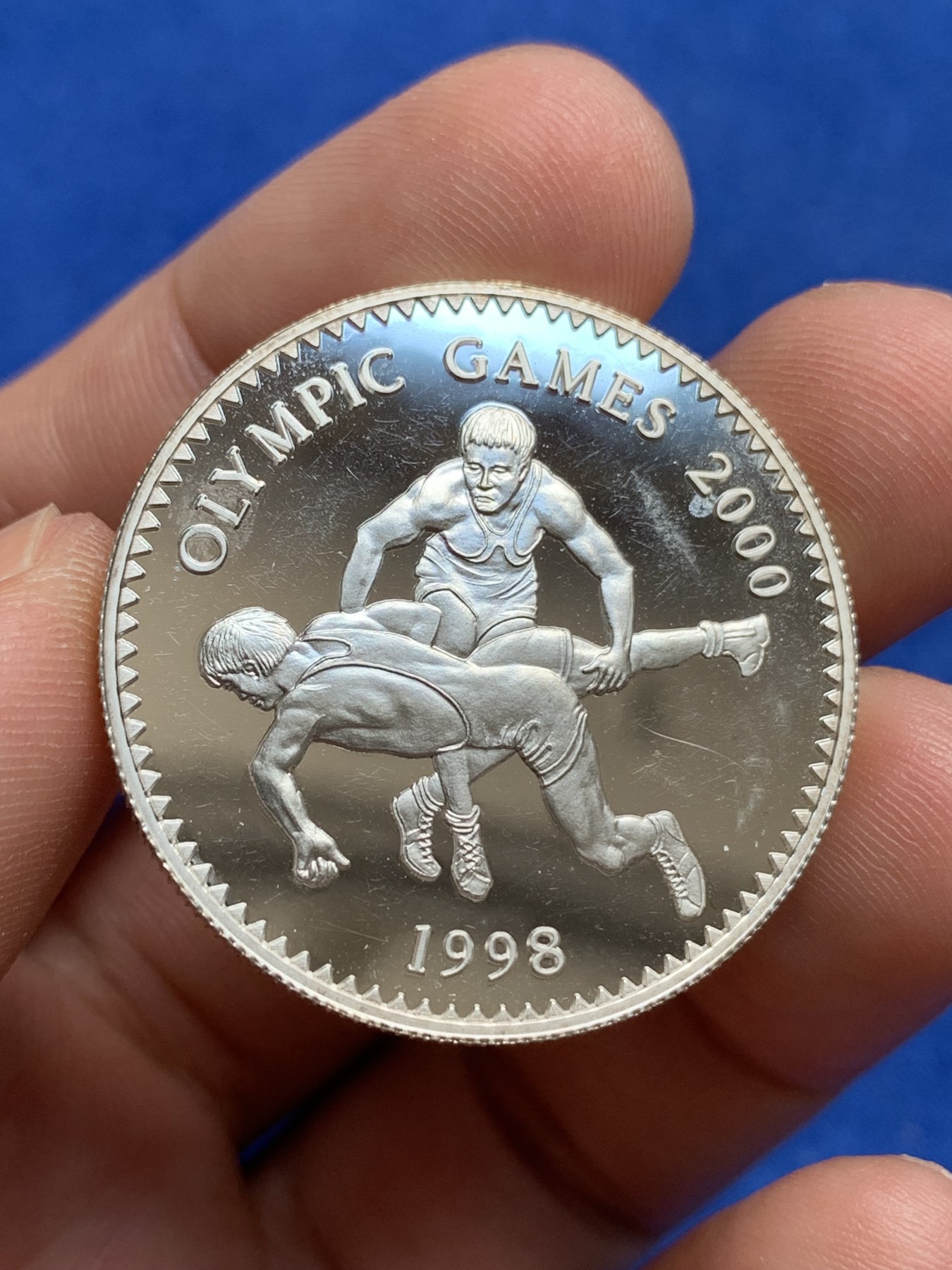 《竞宝斋》第195场-周日，周一 2场 (全场包邮) 蒙古1998年500图格里克精制银币