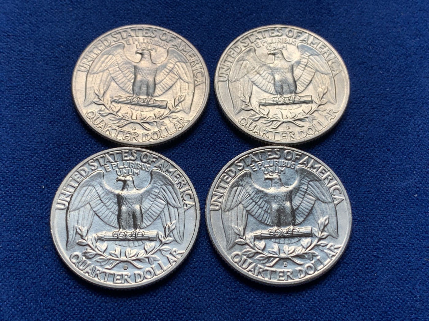 《竞宝斋》第195场-周日，周一 2场 (全场包邮) 4枚一组 美国1959年25美分银币 900高银