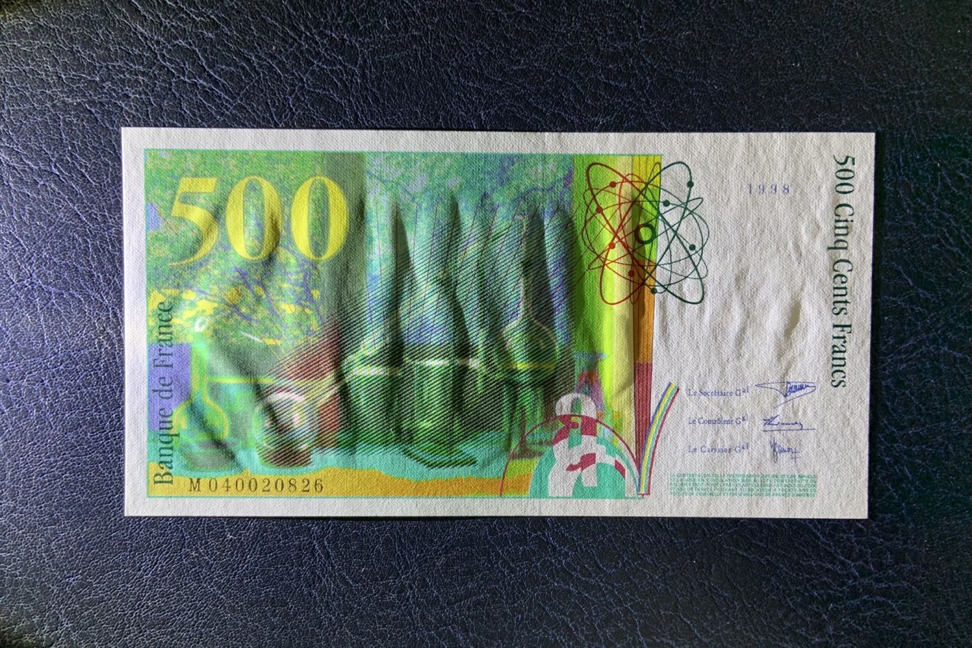 收藏联盟Quantum Auction 第287期拍卖  法国1998年500法郎 品相UNC 防伪膜有磨损 