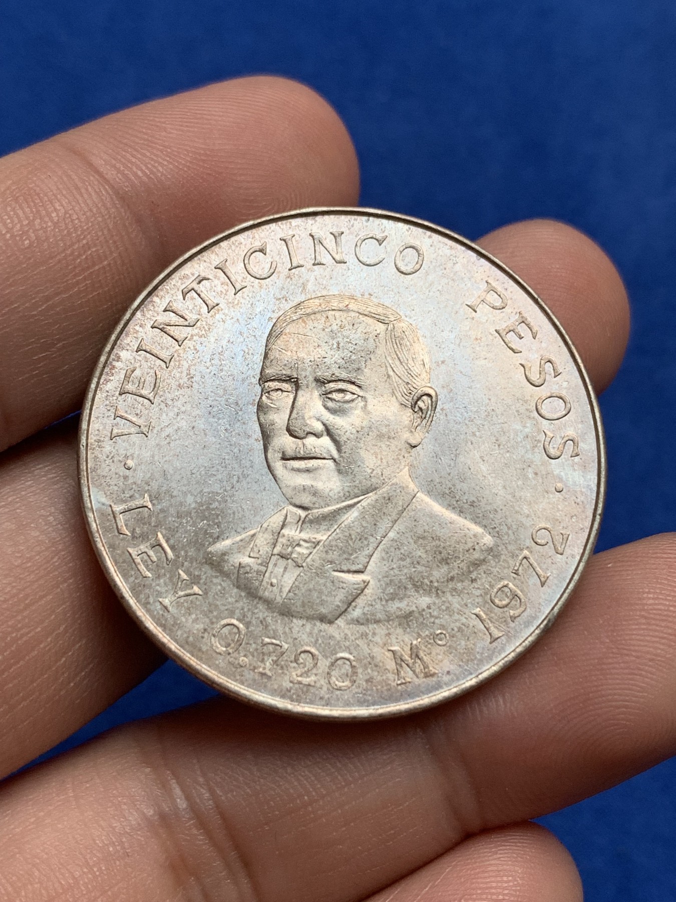 《竞宝斋》第195场-周日，周一 2场 (全场包邮) 墨西哥1972年25比索大银币  包浆不错  少见品种  可评级  好品相