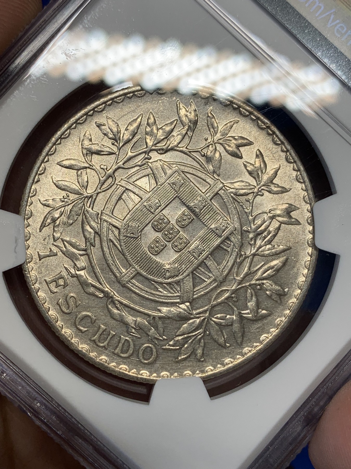 《竞宝斋》第195场-周日，周一 2场 (全场包邮) NGC-MS61 葡萄牙1916年女神头像1埃斯库多大银币