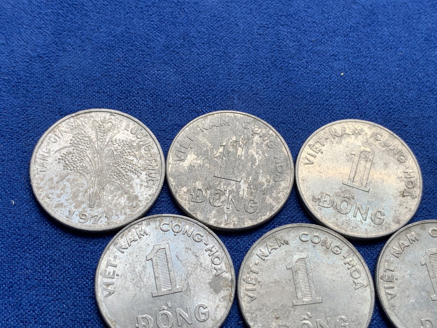 《竞宝斋》第195场-周日，周一 2场 (全场包邮) 6枚一组 南越1971年1盾铝币