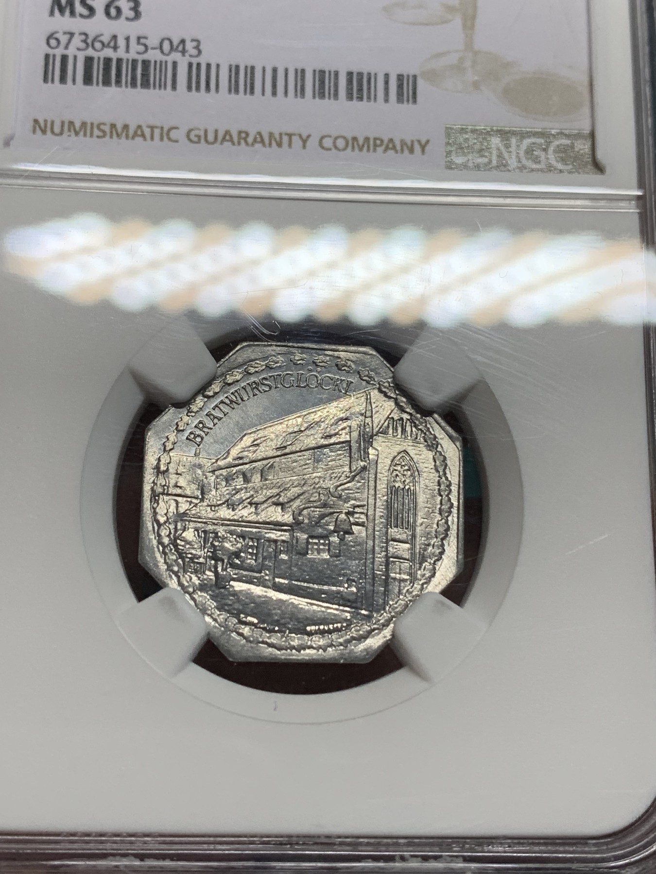 《竞宝斋》第195场-周日，周一 2场 (全场包邮) NGC MS63 德国1920纽伦堡电车代币