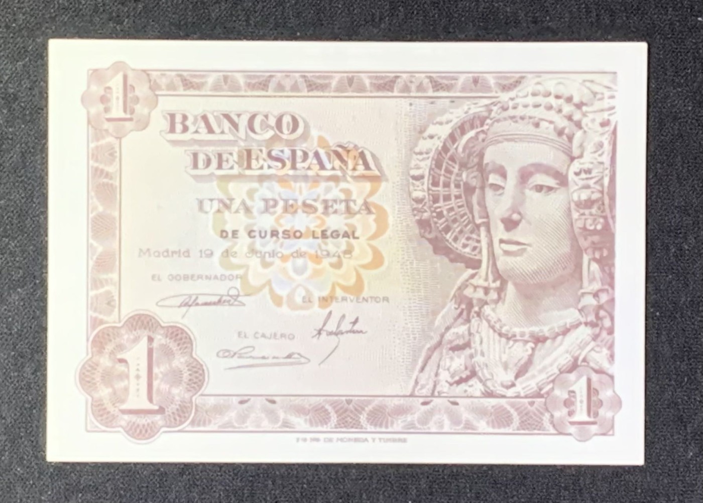 紫瑗钱币——第302期拍卖—纸币场 西班牙 1948年 埃尔切夫人 1比塞塔 UNC