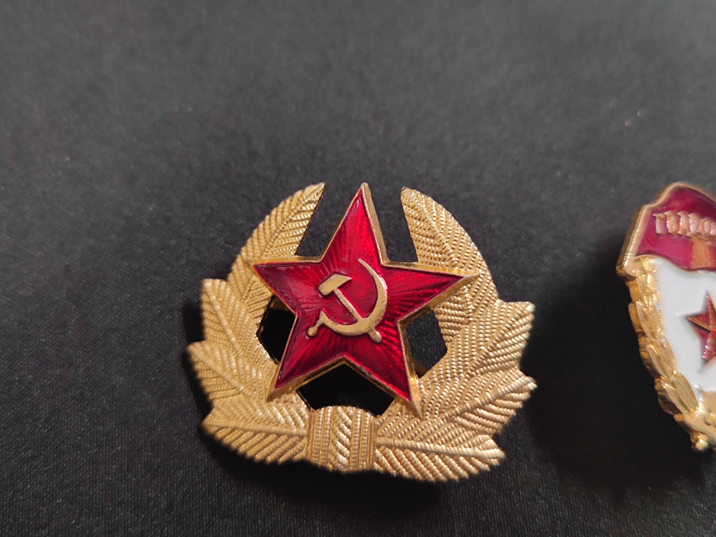 棕熊第三次勋章小拍 （苏联法国东德比利时等 币章册） 苏联陆海军帽徽一组 及近卫军证章（国外复刻版）