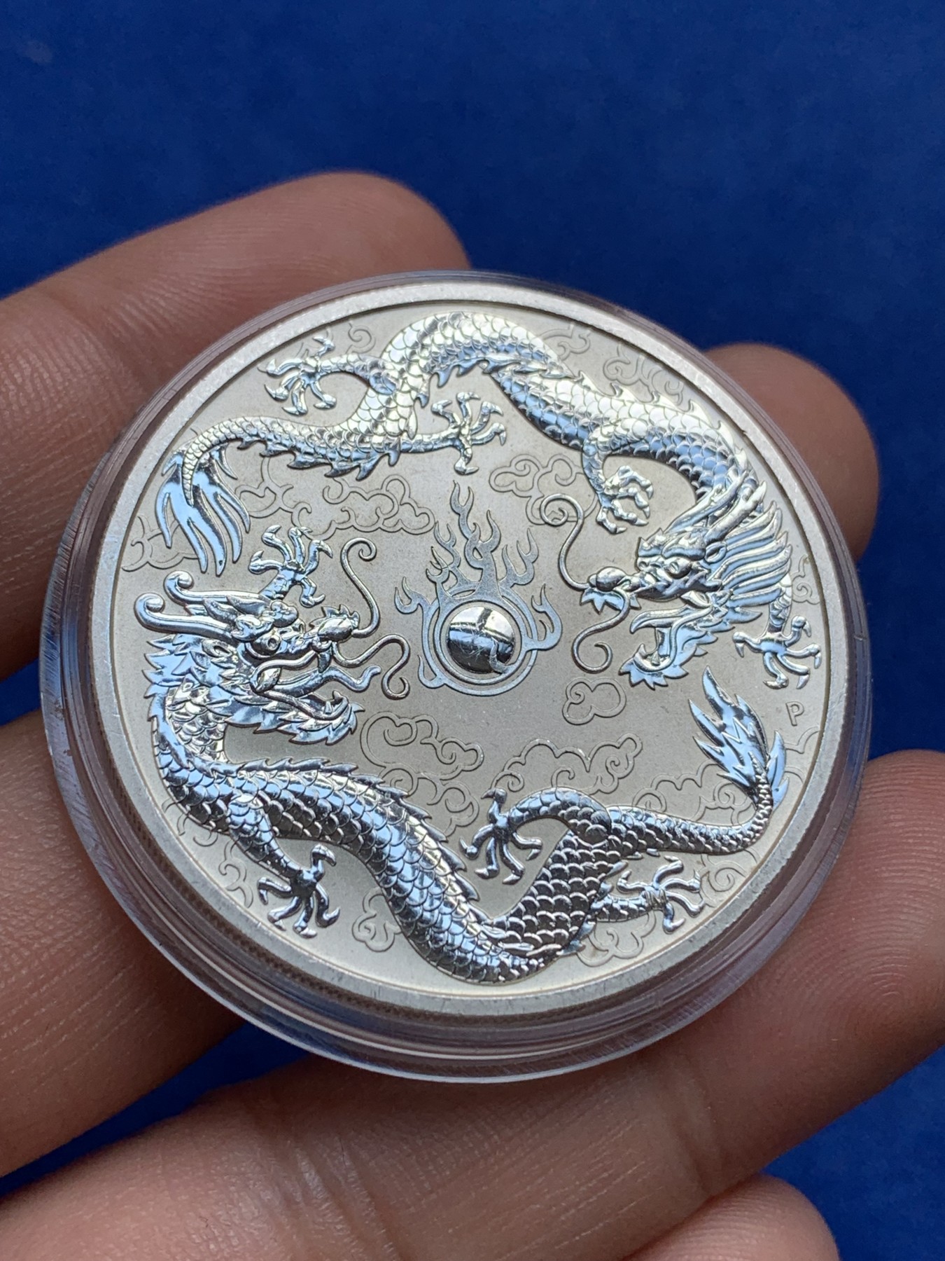 《竞宝斋》第195场-周日，周一 2场 (全场包邮) 2019 澳大利亚双龙银币 1盎司 999银