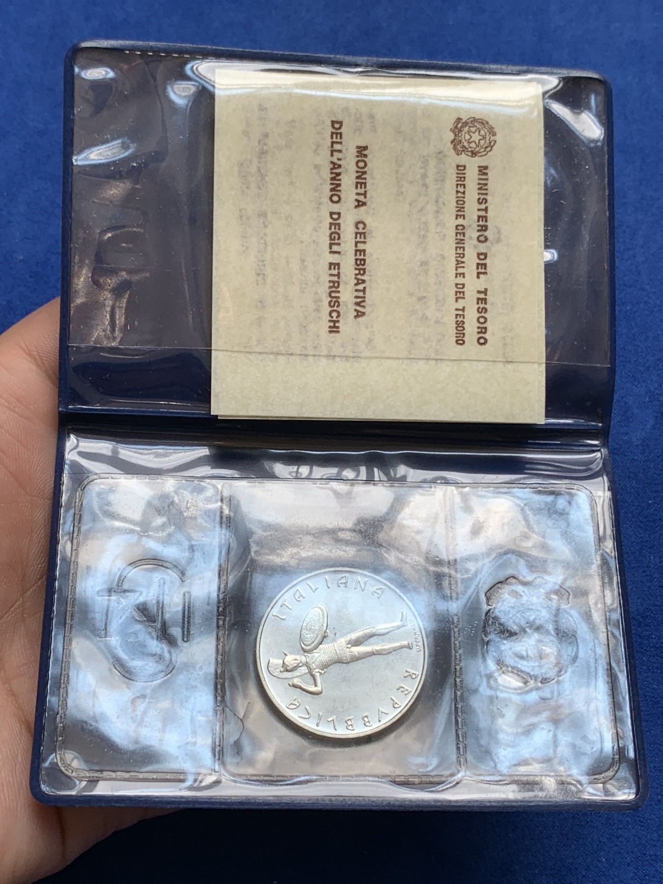 《竞宝斋》第195场-周日，周一 2场 (全场包邮) 意大利1985年伊特鲁里亚文化年500里拉银币