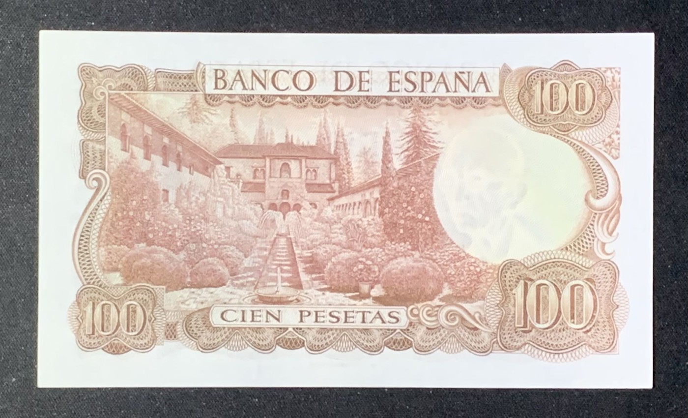 紫瑗钱币——第302期拍卖—纸币场 西班牙 1970(1974)年 曼努埃尔·德法拉 100比塞塔 UNC