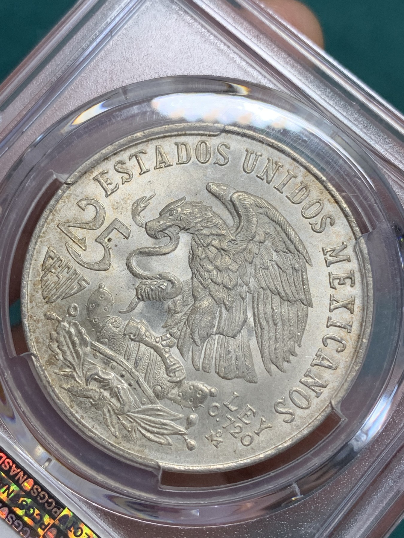 《竞宝斋》第195场-周日，周一 2场 (全场包邮) PCGS ms63+ 墨西哥1968年奥运会纪念25比索银币