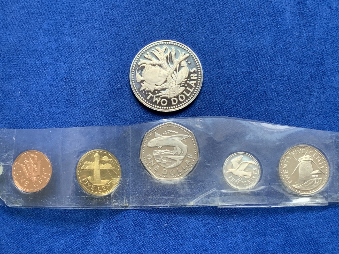 《竞宝斋》第195场-周日，周一 2场 (全场包邮) 巴巴多斯1974年精制套币6枚