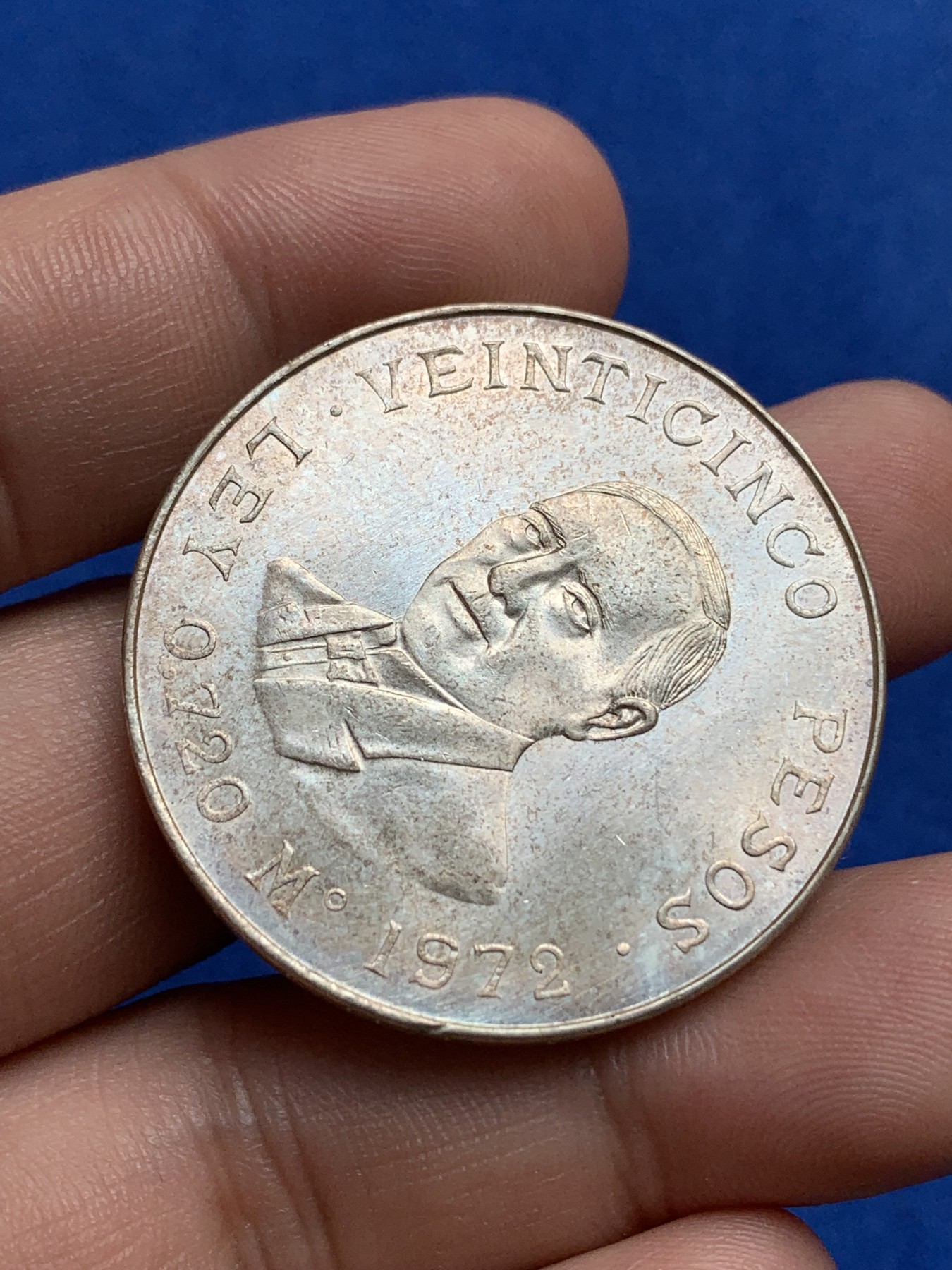 《竞宝斋》第195场-周日，周一 2场 (全场包邮) 墨西哥1972年25比索大银币  包浆不错  少见品种  可评级  好品相