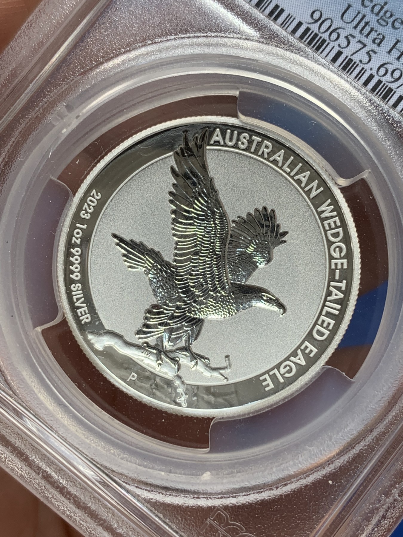 《竞宝斋》第195场-周日，周一 2场 (全场包邮) PCGS PR69 澳大利亚2022加厚凹面雕刻老鹰1元银币 带原盒 少见