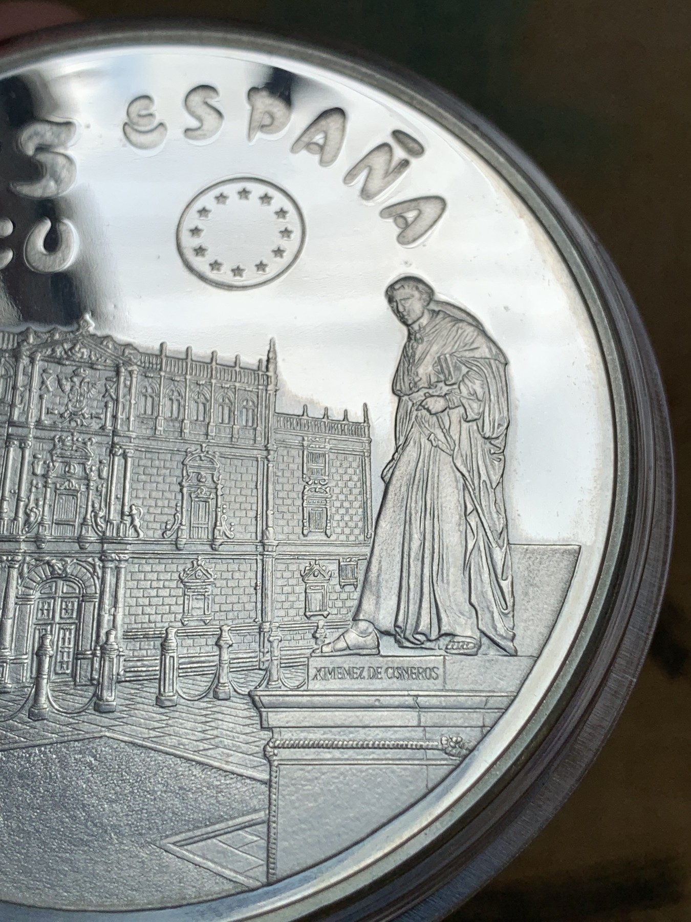 《竞宝斋》第195场-周日，周一 2场 (全场包邮) 西班牙1994年25ECU精制大银币  原盒证书 少见 168.75克 925银 比5盎司还大