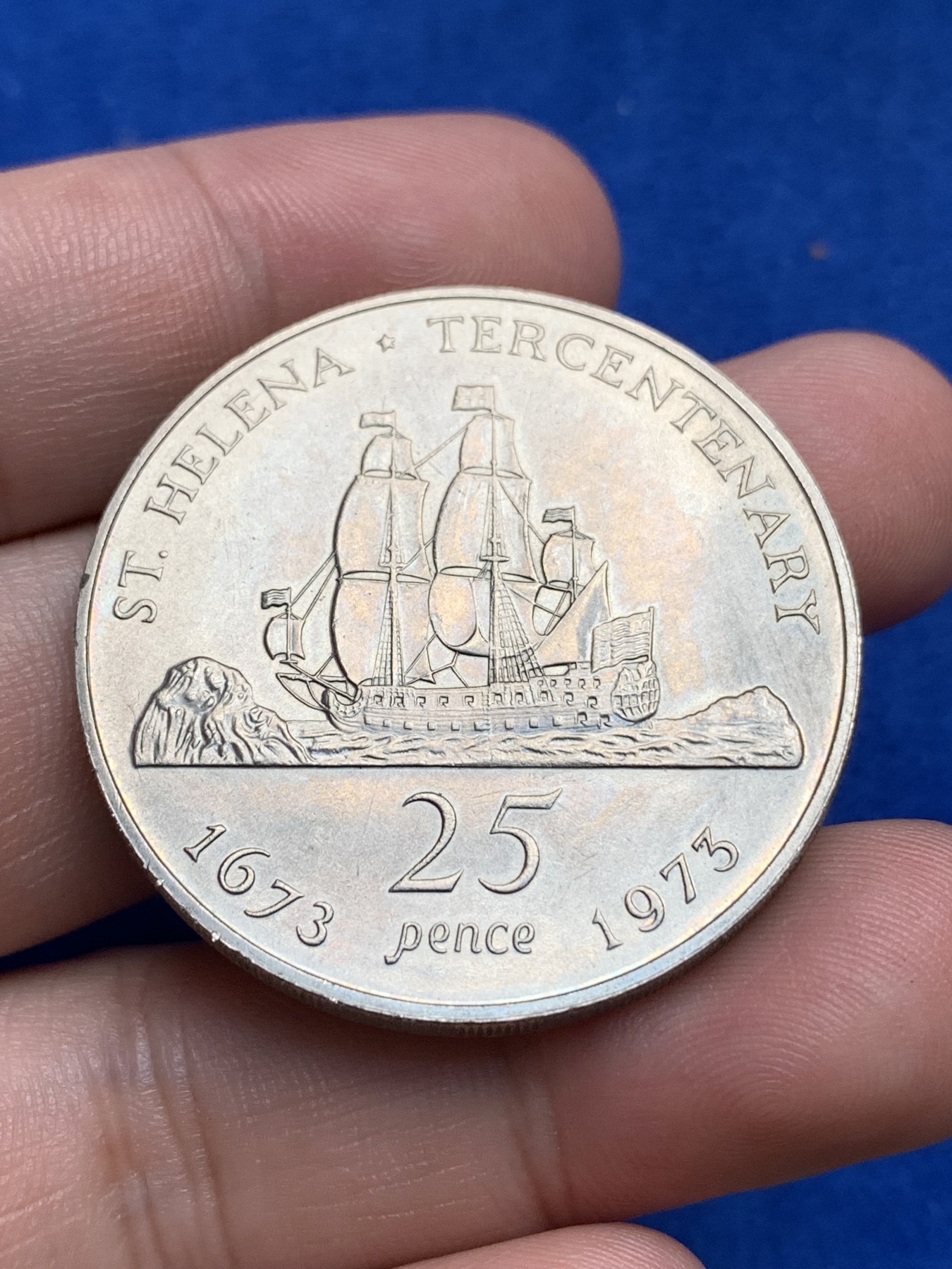 《竞宝斋》第195场-周日，周一 2场 (全场包邮) 英属圣赫勒拿岛25便士镍币