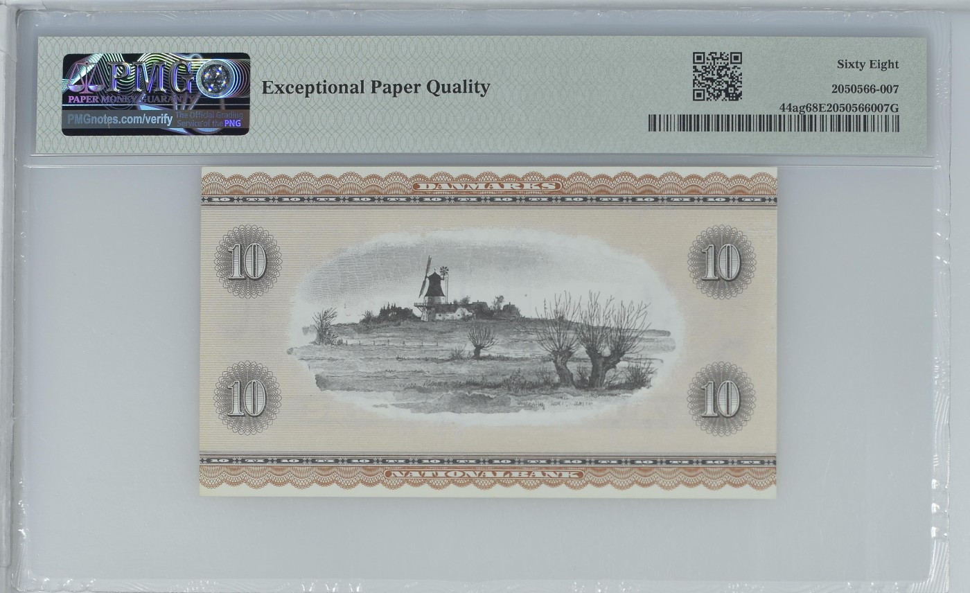 收藏联盟Quantum Auction 第287期拍卖  丹麦1972-73年10克朗 PMG68 冠军分 号码无47 童话大师安徒生