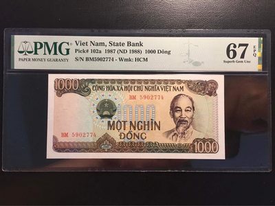 【三泉🏦Quan Se】拍卖第十八期⚖️ - 【PMG67EPQ】越南1987年1000盾