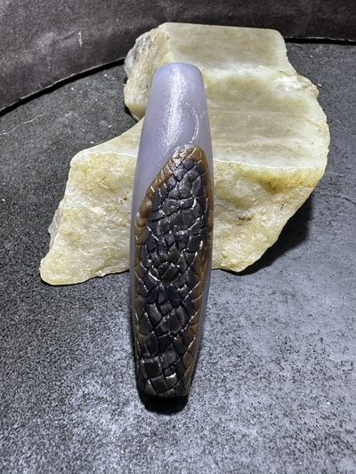 精美亚光高玉化巴西玛瑙手工俏色巧雕灵蛇吊坠（把件）一个 - 精美亚光高玉化巴西玛瑙手工俏色巧雕灵蛇吊坠（把件）一个