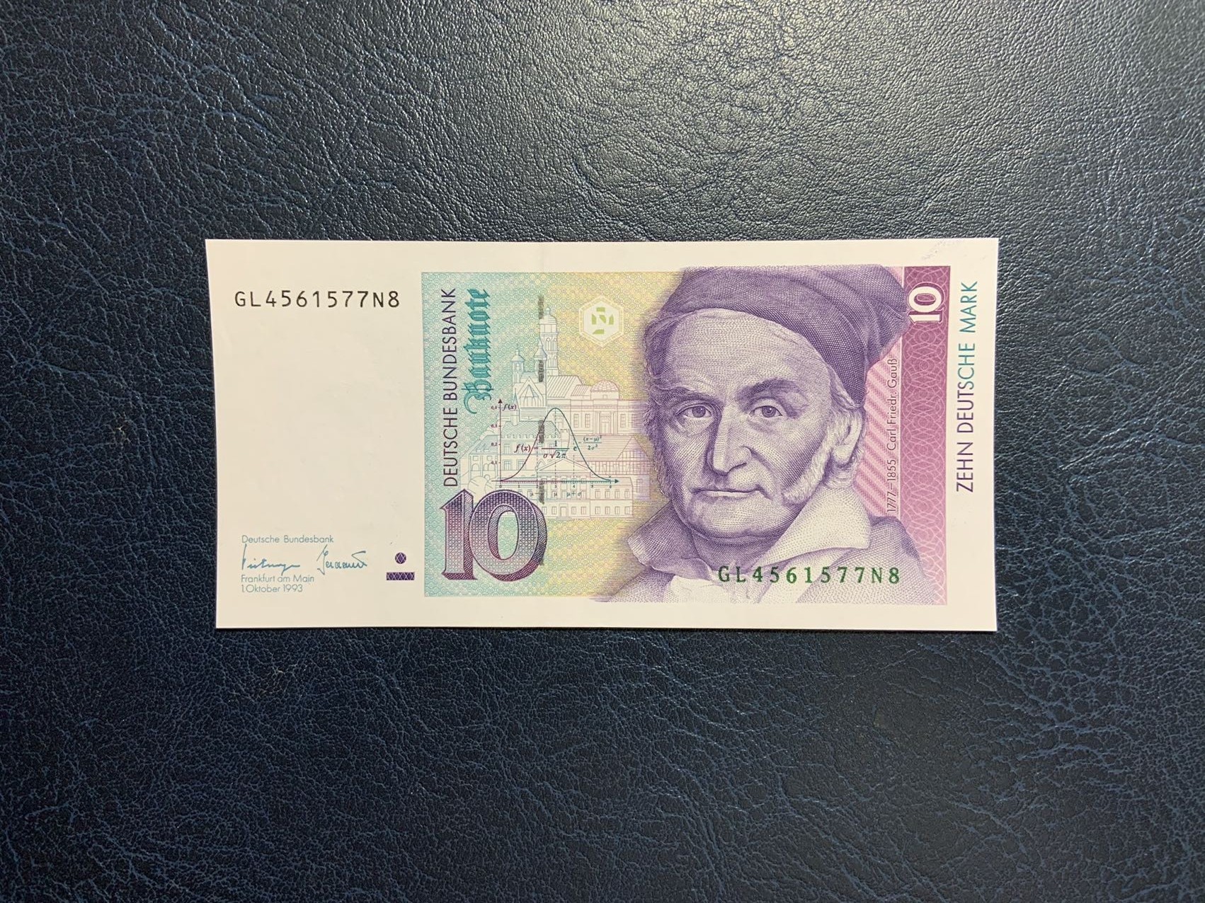 收藏联盟Quantum Auction 第287期拍卖  德国联邦1993年10马克 品相AU 数学家高斯