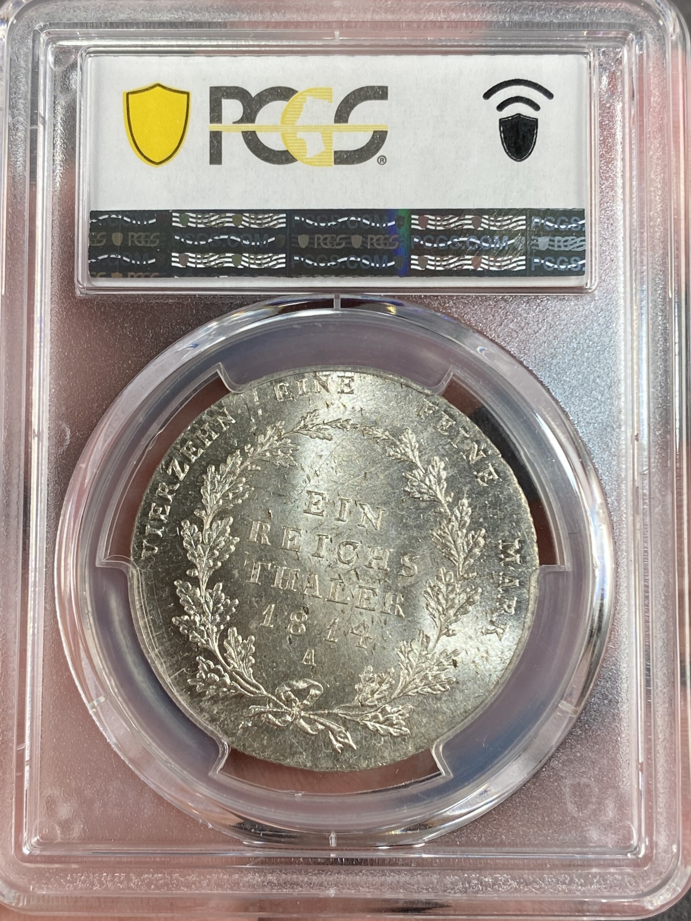 万国钱币拍卖第016期（奢华币章最终章） PCGS MS63 1814年德国普鲁士威廉三世流通1泰勒 战胜拿破仑的男人之一 创立铁十字勋章 同分欧洲拍卖会650欧起拍
