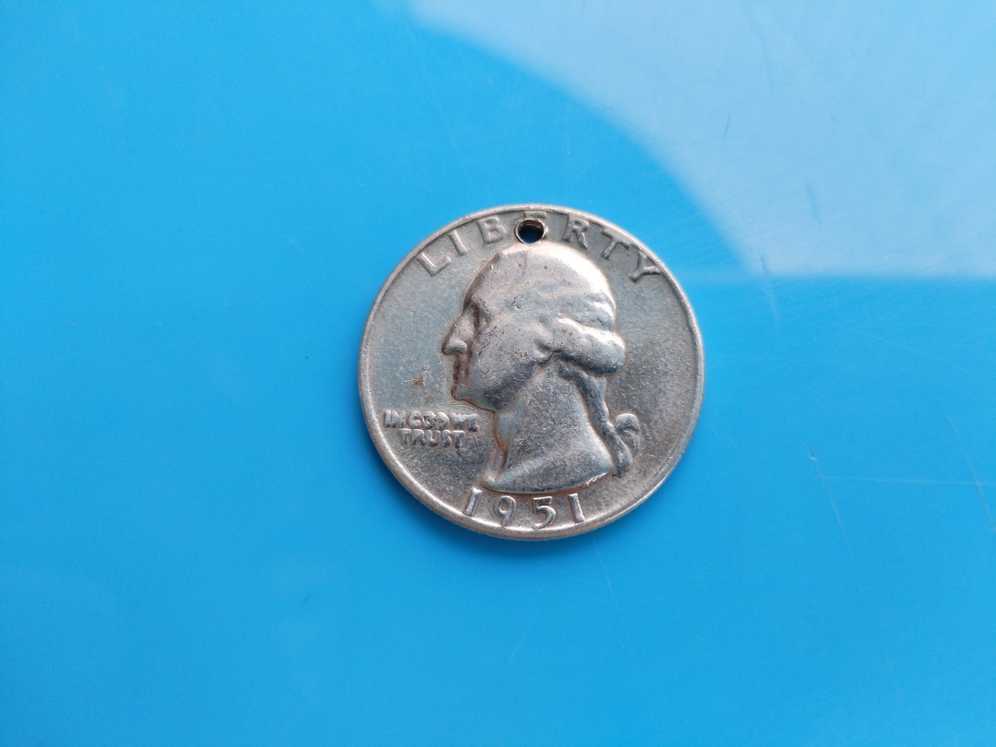 初雪钱币专场（第六期） 1951年美国25分有带孔