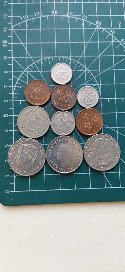 外国硬币 - 瑞典硬币十枚。