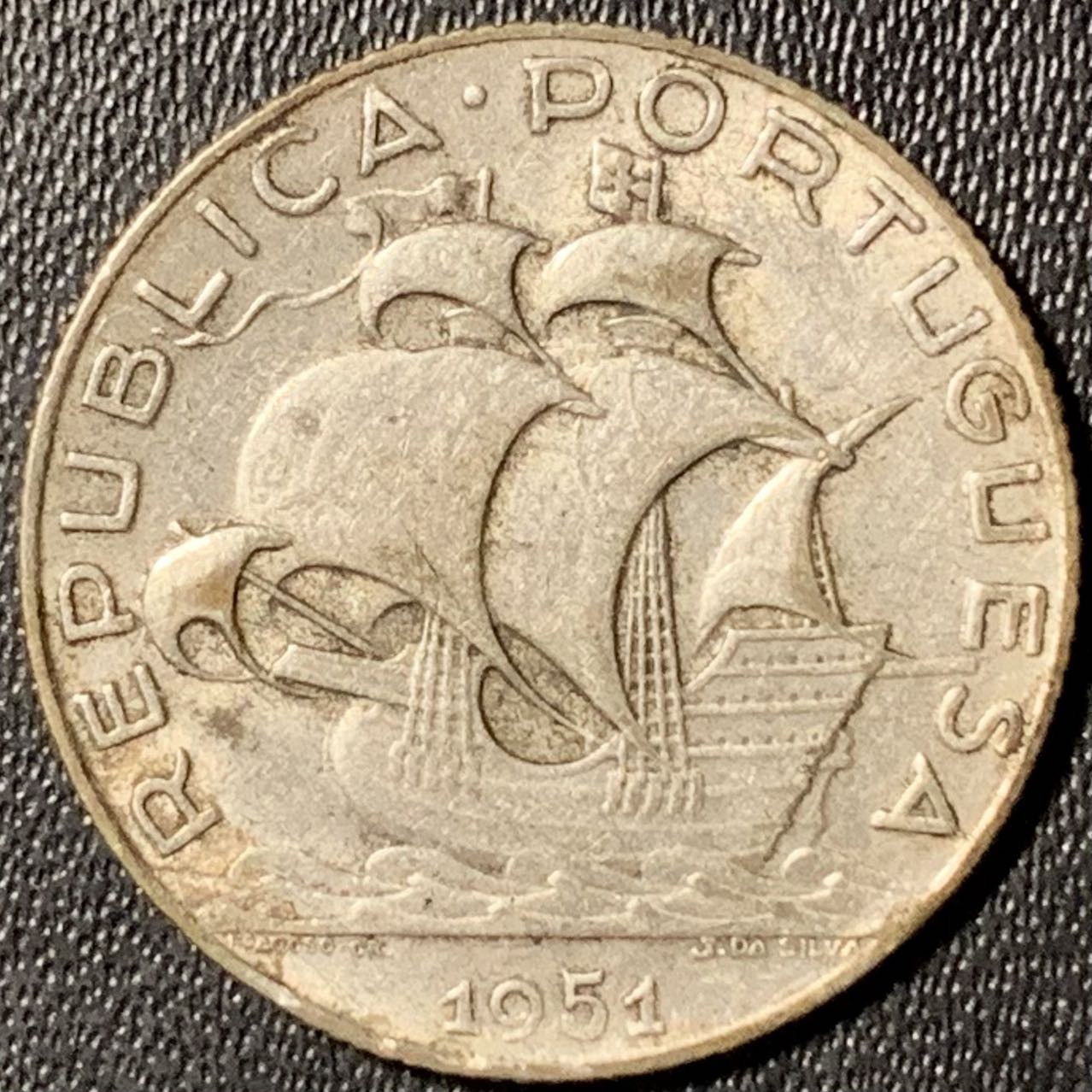 紫瑗钱币——第303期拍卖 葡萄牙 1944年 2.5埃斯库多 3.5克 0.65银