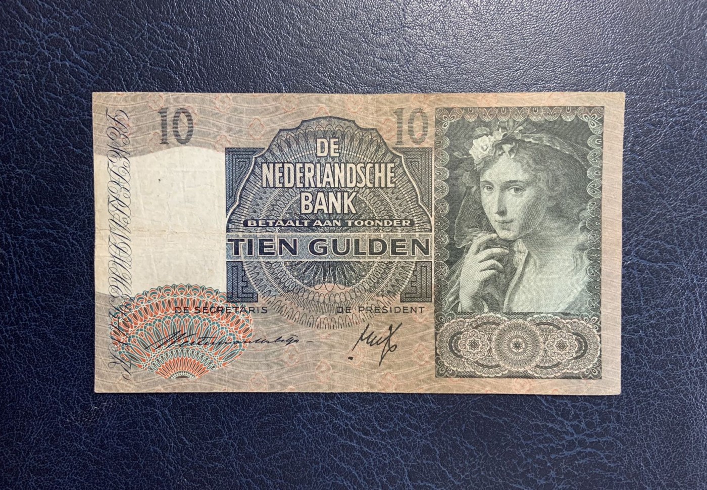 收藏联盟Quantum Auction 第287期拍卖  荷兰1940年10盾 品相如图 经典牧羊女 罕见AA冠