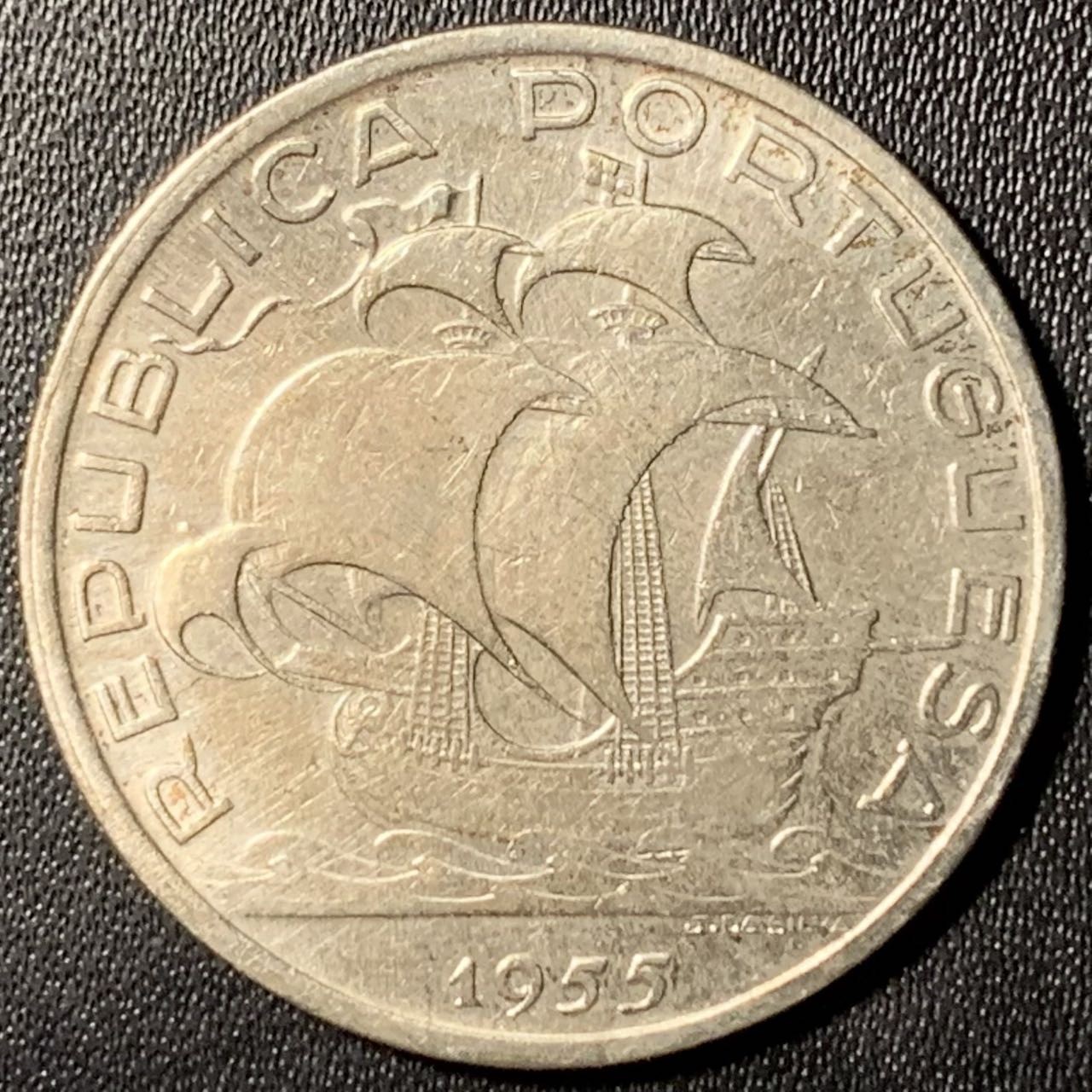 紫瑗钱币——第303期拍卖 葡萄牙 1955年 10埃斯库多 12.4克 0.835银 AU