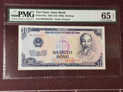 【三泉🏦Quan Se】拍卖第十八期⚖️ - 【PMG65EPQ】越南1985年30盾【全新UNC】