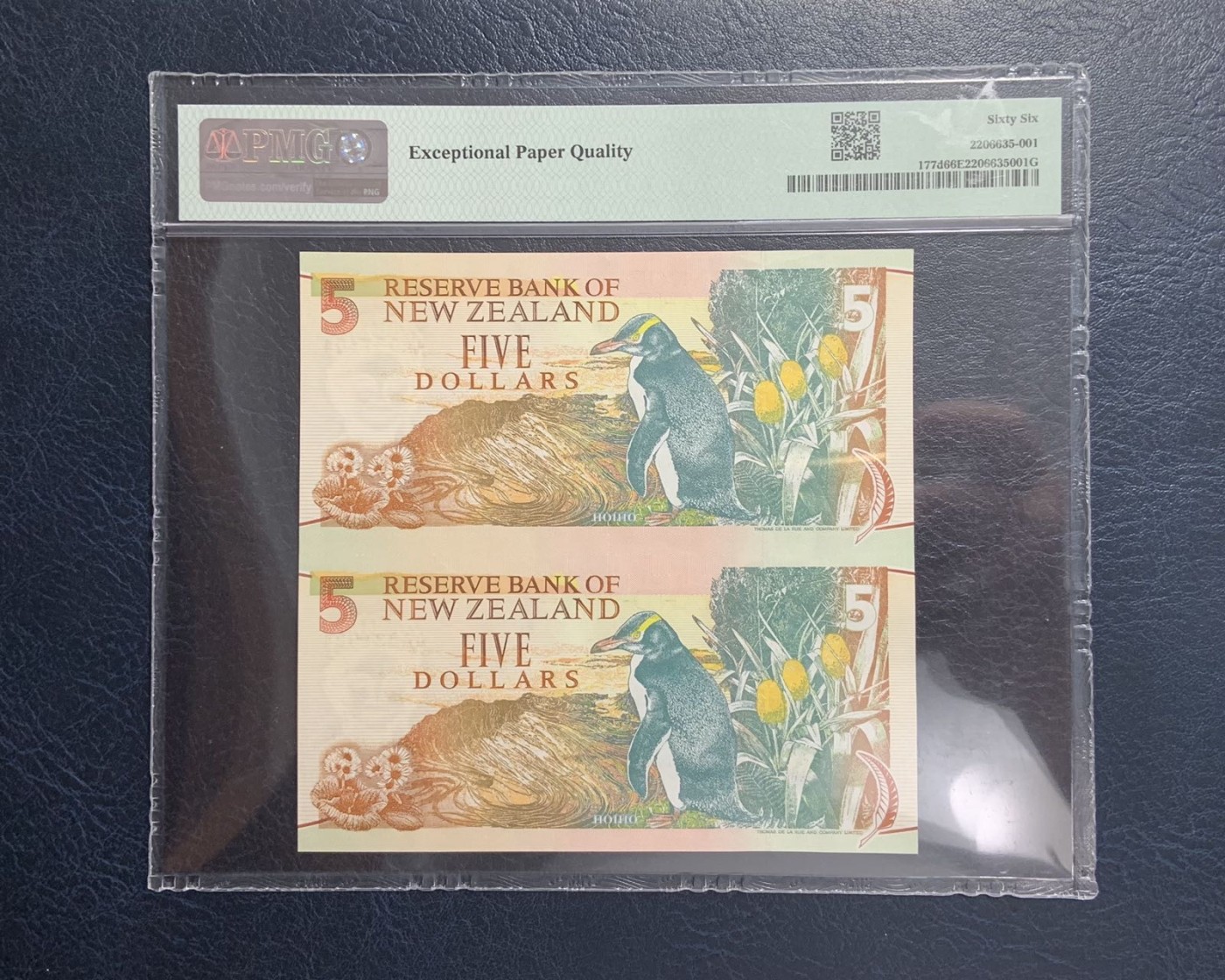 收藏联盟Quantum Auction 第287期拍卖  新西兰1992年5元两连体 PMG66 首发AA冠 登山探险家 希拉里爵士