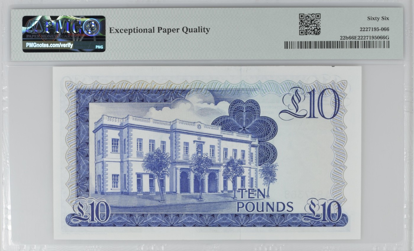 紫瑗钱币——第302期拍卖—纸币场 【首发A冠 PMG 66EPQ】 直布罗陀 1986年 伊丽莎白二世 高冠 10镑 (P-22b)