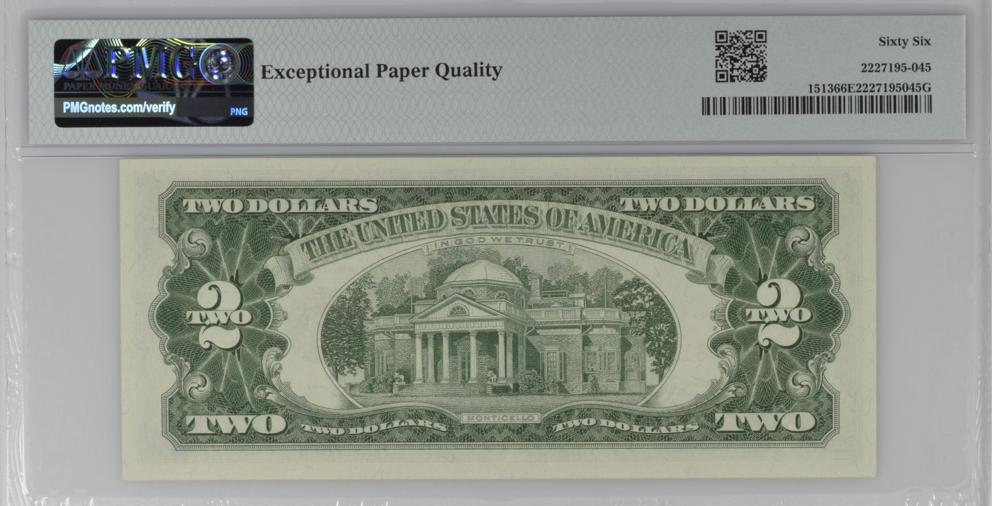 PMG 66EPQ】美国1963年托马斯·杰斐逊2美元红印(Fr-1513) - 紫瑗钱币- 紫瑗钱币- 麦稀奇