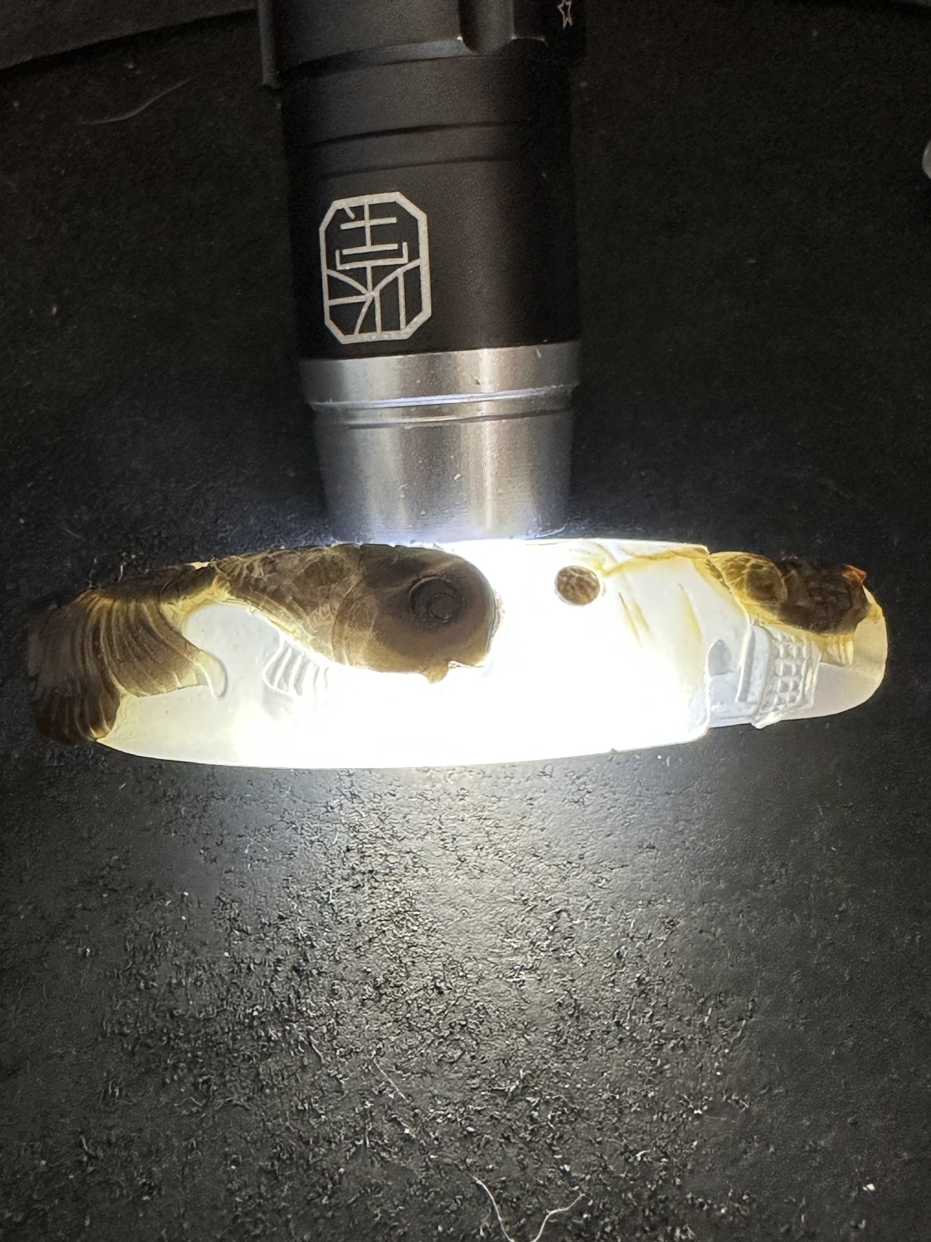 精美亚光高玉化巴西玛瑙手工俏色巧雕鱼跃龙门吊坠（把件）一个！