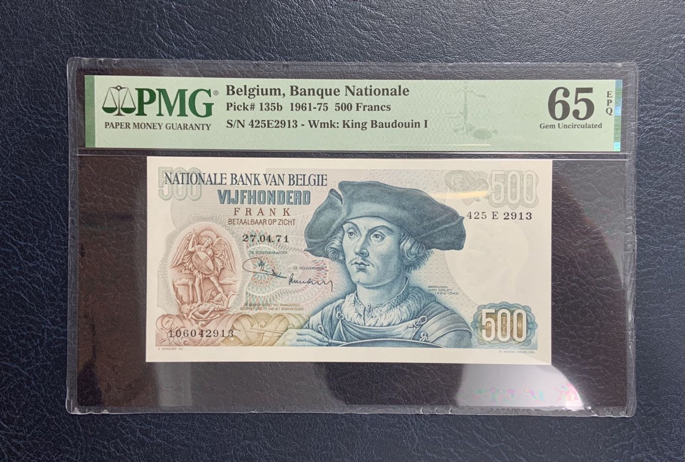 收藏联盟Quantum Auction 第287期拍卖  比利时1961-75年500法郎 PMG65 奥地利的玛格丽特