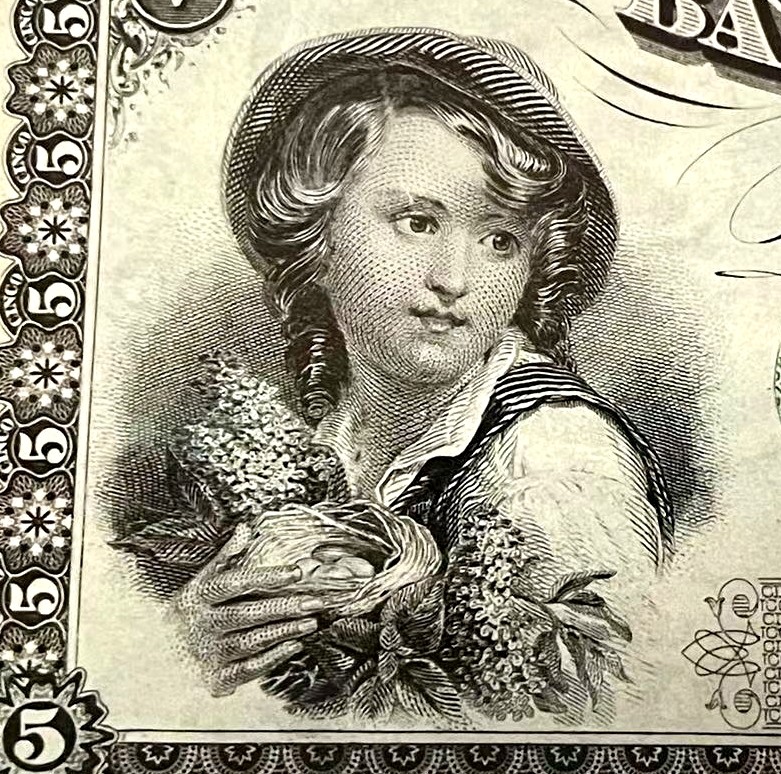 【Blue Auction】✨世界纸币精拍第368期——格雷伯爵夫妇 【手签实钞 610小号倒置号 唯一冠军分仅4个记录 该面值好品罕见】阿根廷早期 1869年5比索 守着宝箱的狗狗 人像雕刻精美 PMG63EPQ 全新原票 实物非常漂亮