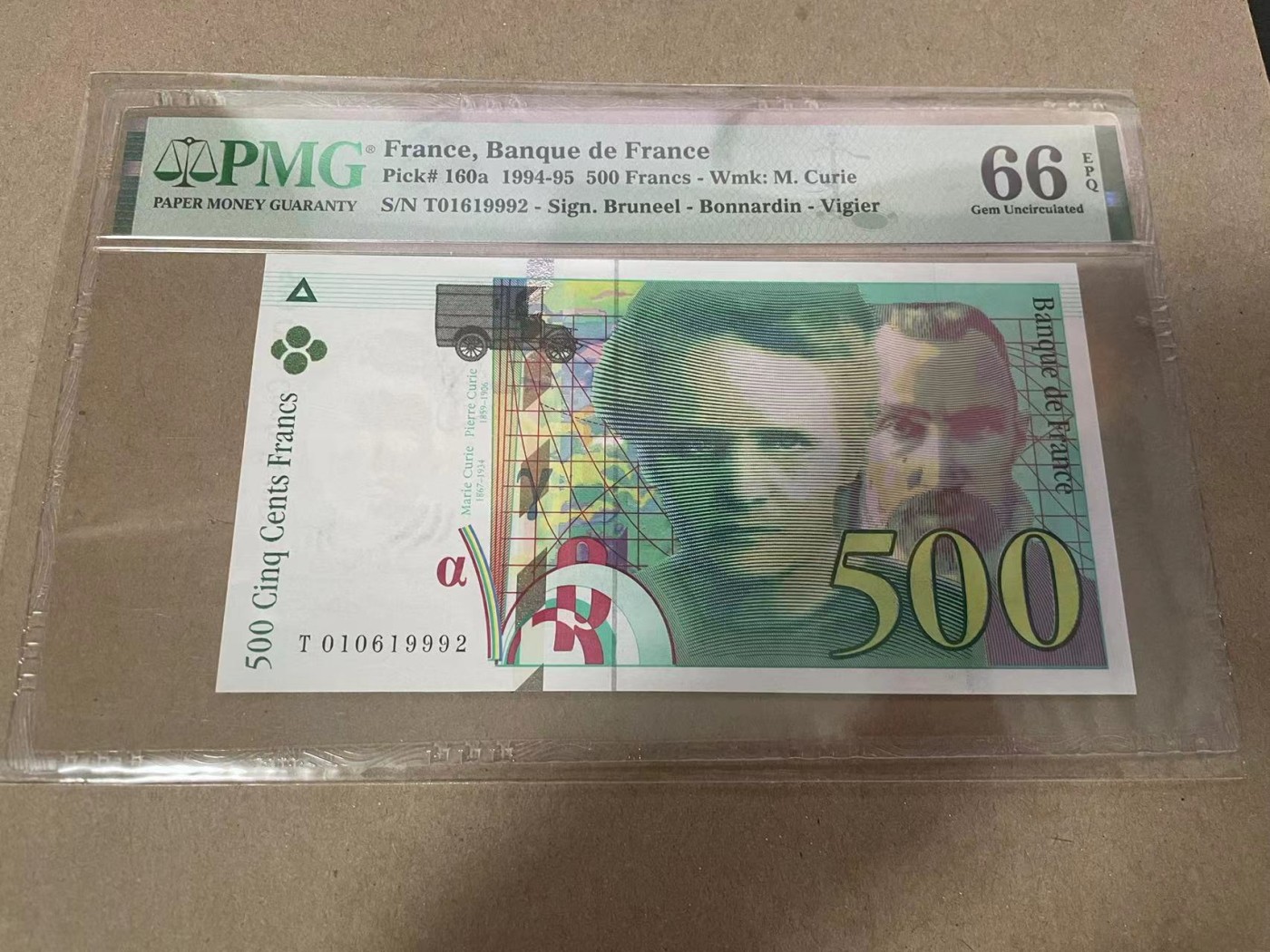 【Blue Auction】✨世界纸币精拍第368期——格雷伯爵夫妇 【无47】法国 1994年500法郎 居里夫人 PMG66EPQ 