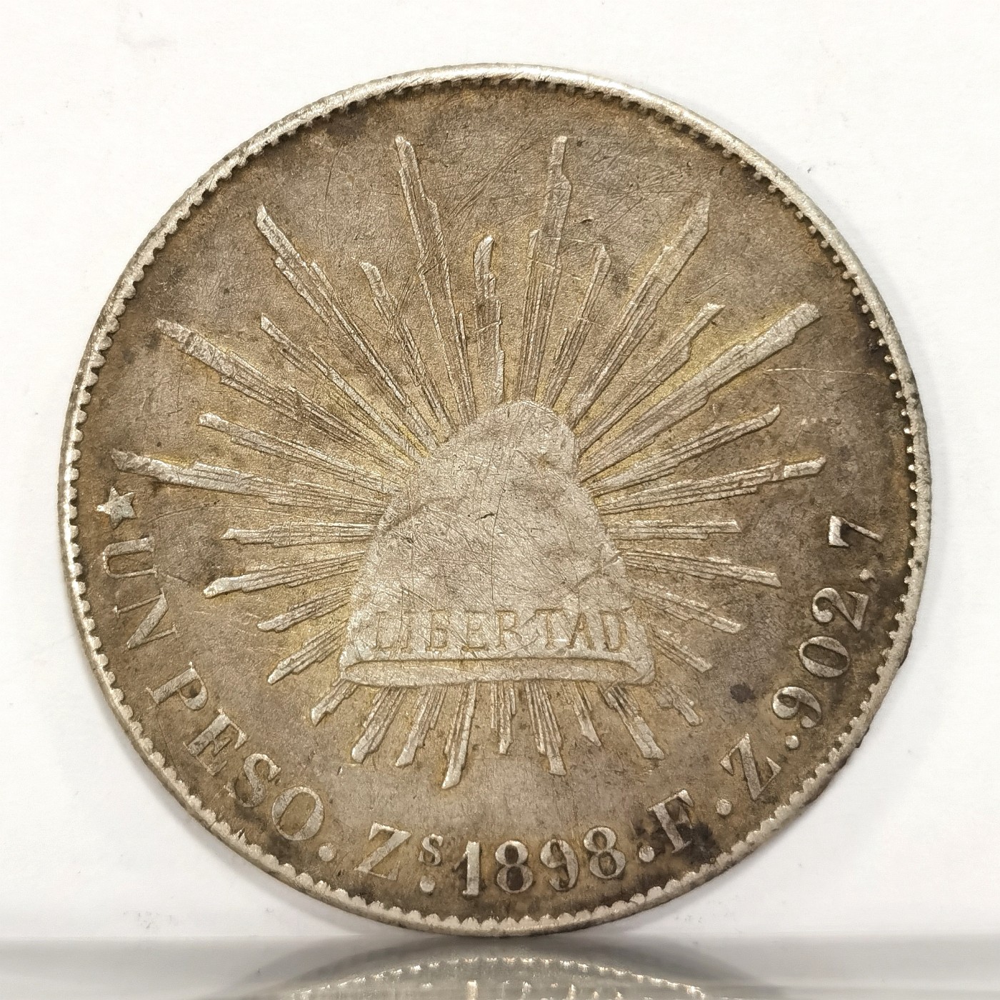 博洋堂世界钱币拍卖第042期周六场（全场包邮）本周五、周六二场连拍 墨西哥直边鹰洋ZS 1898 1比索 中期老包浆老鹰