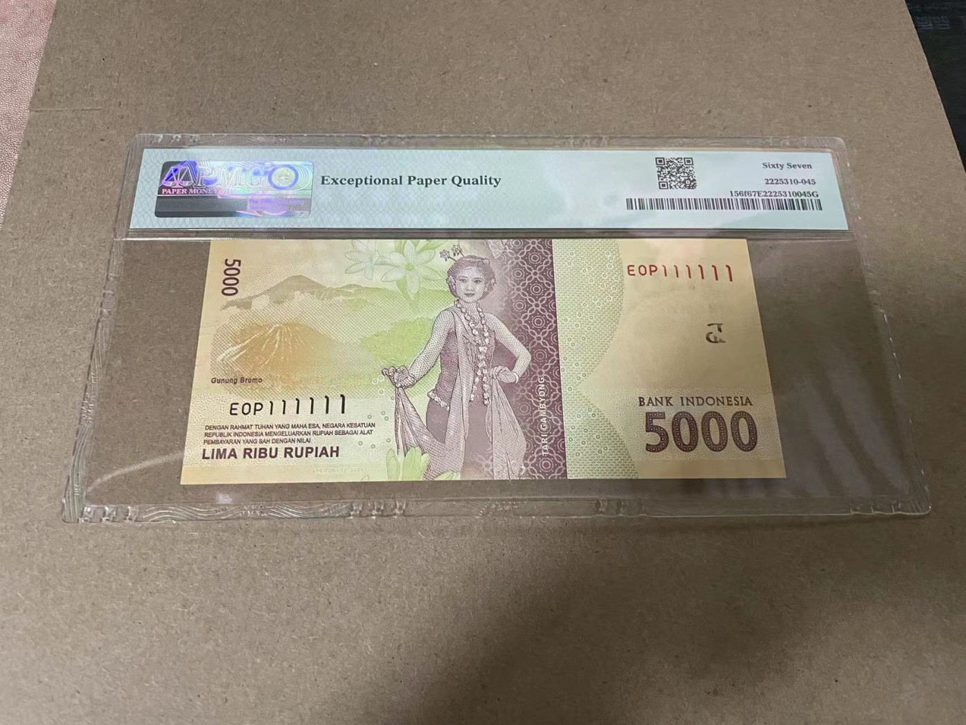 【Blue Auction】✨世界纸币精拍第368期——格雷伯爵夫妇 【全同1】印尼 2016年5000卢比 PMG67EPQ  