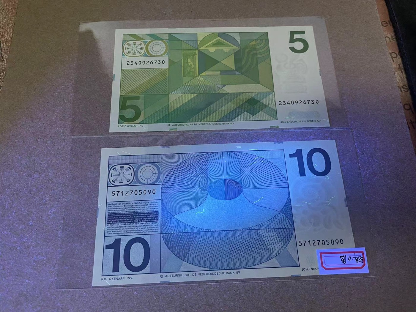 【Blue Auction】✨世界纸币精拍第368期——格雷伯爵夫妇 【一组2张】荷兰 1968-73年5-10盾 全新UNC