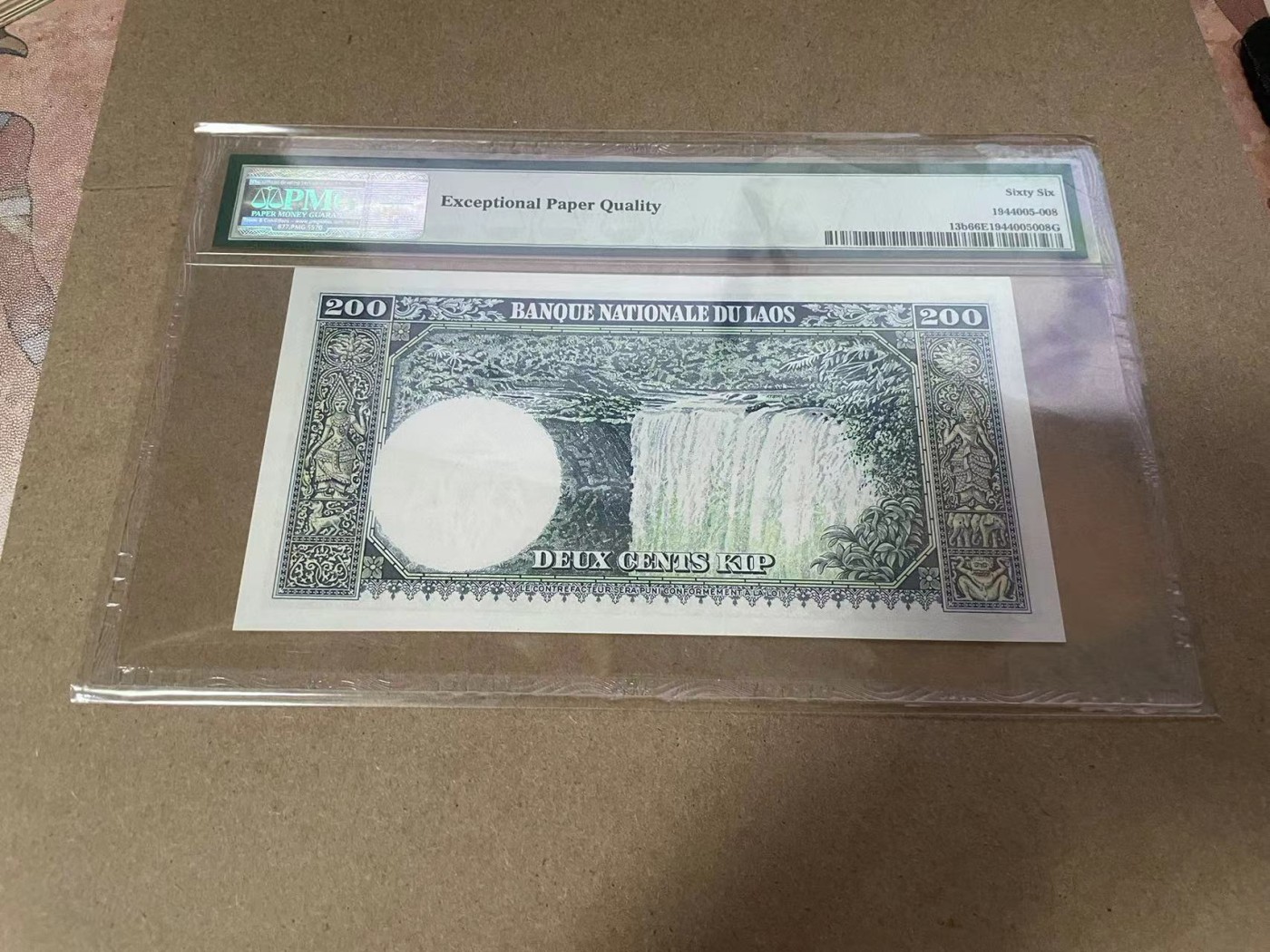 【Blue Auction】✨世界纸币精拍第368期——格雷伯爵夫妇 【无47】老挝 1963年200基普 PMG66EPQ 