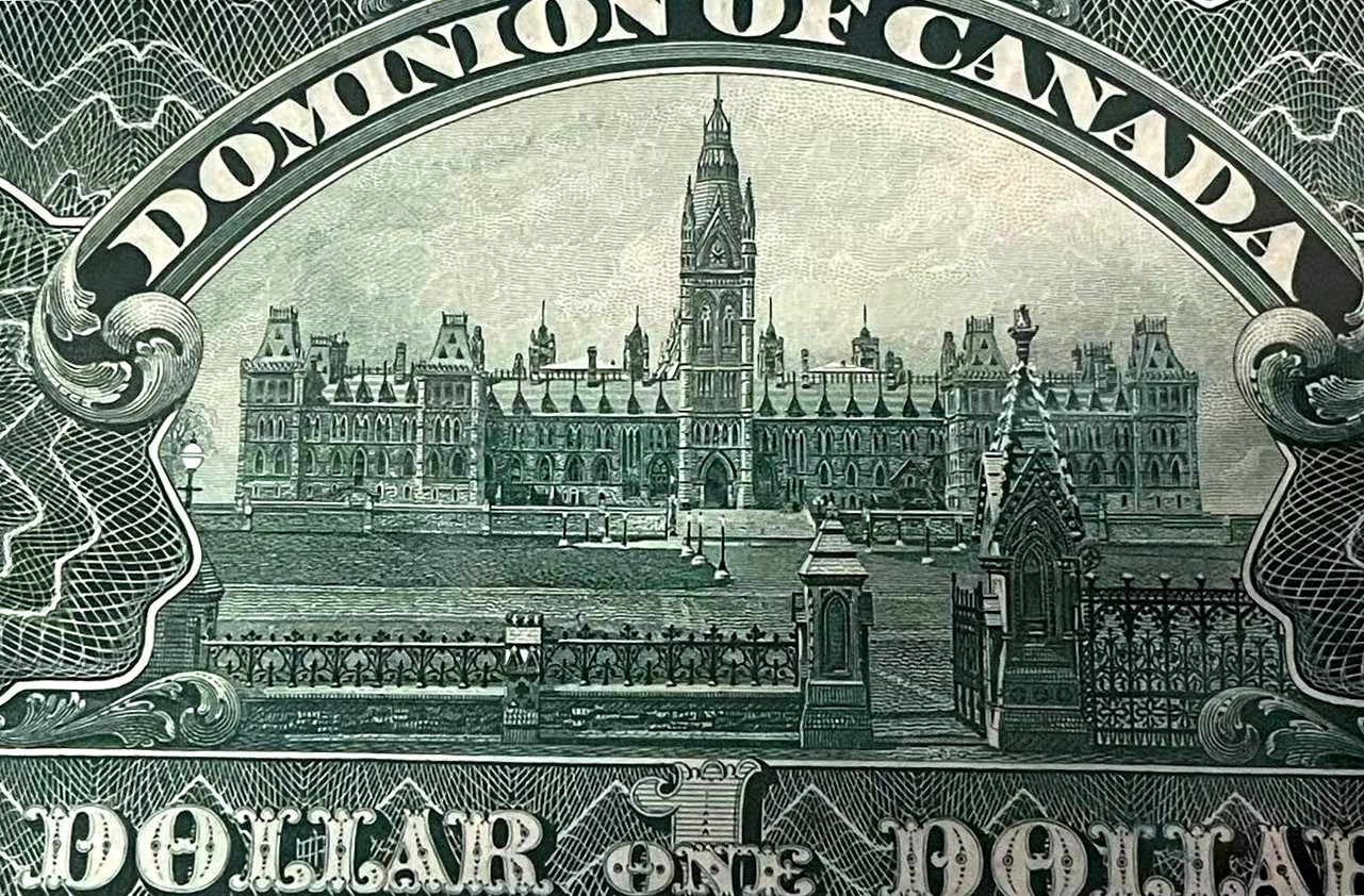 【Blue Auction】✨世界纸币精拍第368期——格雷伯爵夫妇 【手签 百年风云 历史印记】加拿大早期 自治领 1911年1元 人像为格雷伯爵夫妇  PMG63EPQ 全新原票 ABNC出品雕刻精美 背面为国会大厦 高分值得收藏