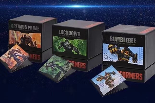 【金钰满堂钱币】拍卖第十五期 福利多多 大家多多捧场 变形金刚银币长方形彩色银币1盎*3带包装证书