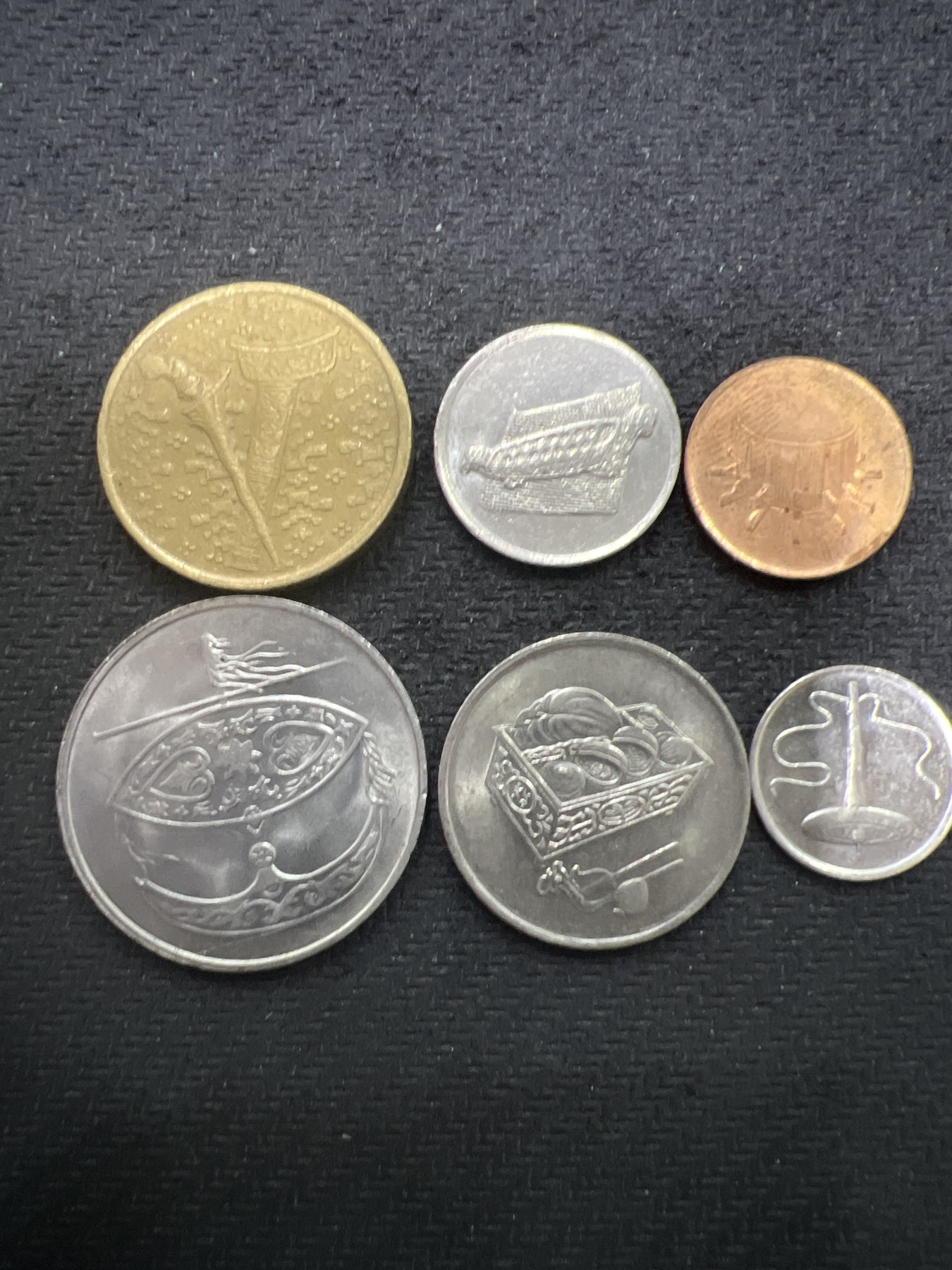 飞翔风筝第7场世界钱币纸币硬币 马来西亚6枚套币