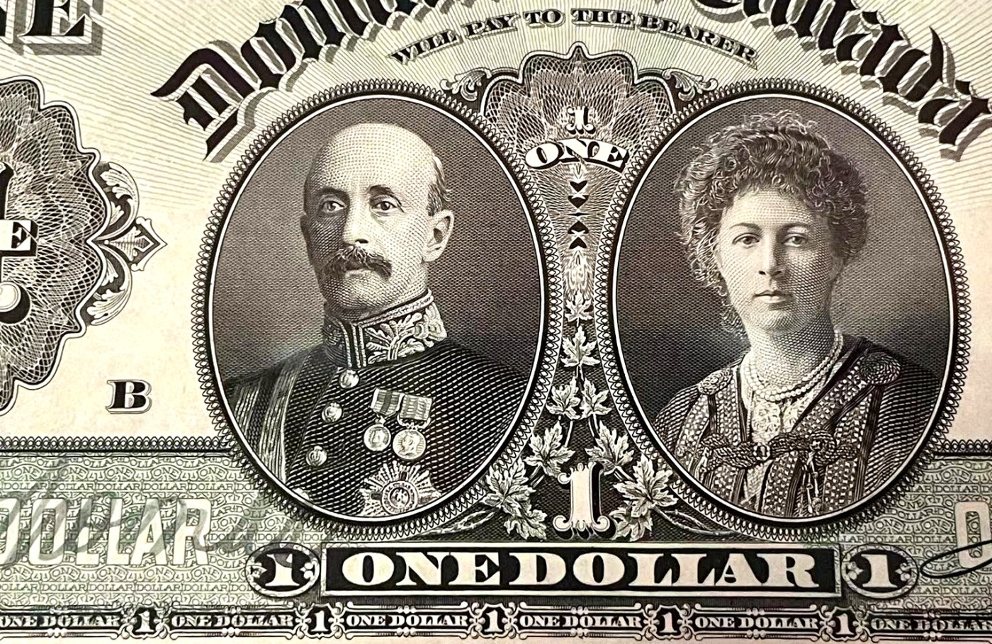 【Blue Auction】✨世界纸币精拍第368期——格雷伯爵夫妇 【手签 百年风云 历史印记】加拿大早期 自治领 1911年1元 人像为格雷伯爵夫妇  PMG63EPQ 全新原票 ABNC出品雕刻精美 背面为国会大厦 高分值得收藏