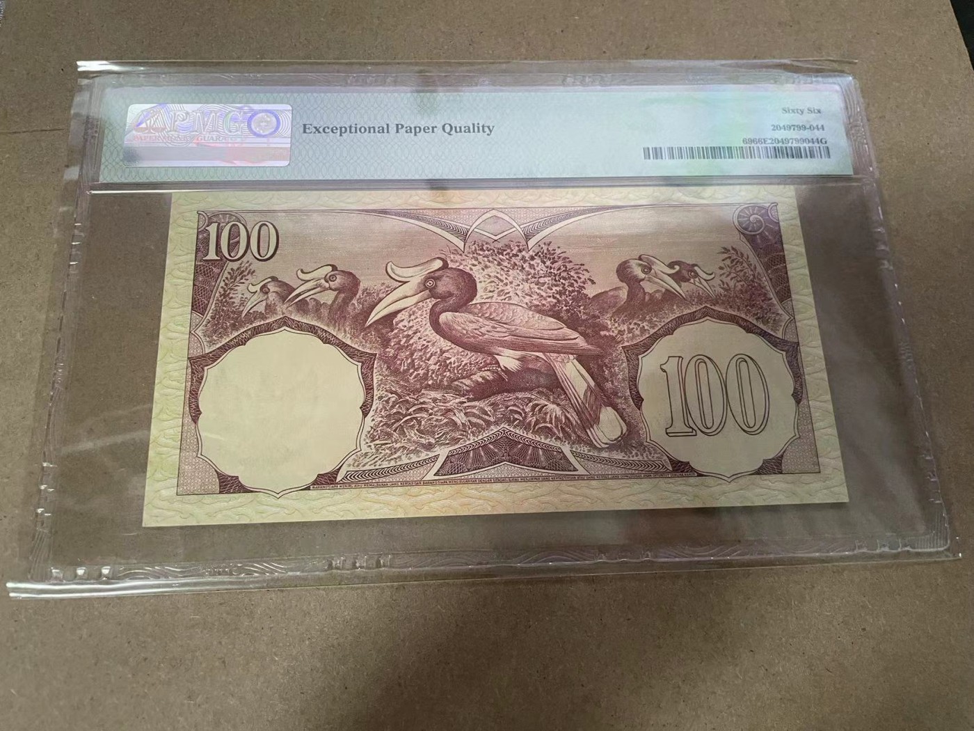 【Blue Auction】✨世界纸币精拍第368期——格雷伯爵夫妇 【无47】印尼 1959年100卢比 PMG66EPQ 