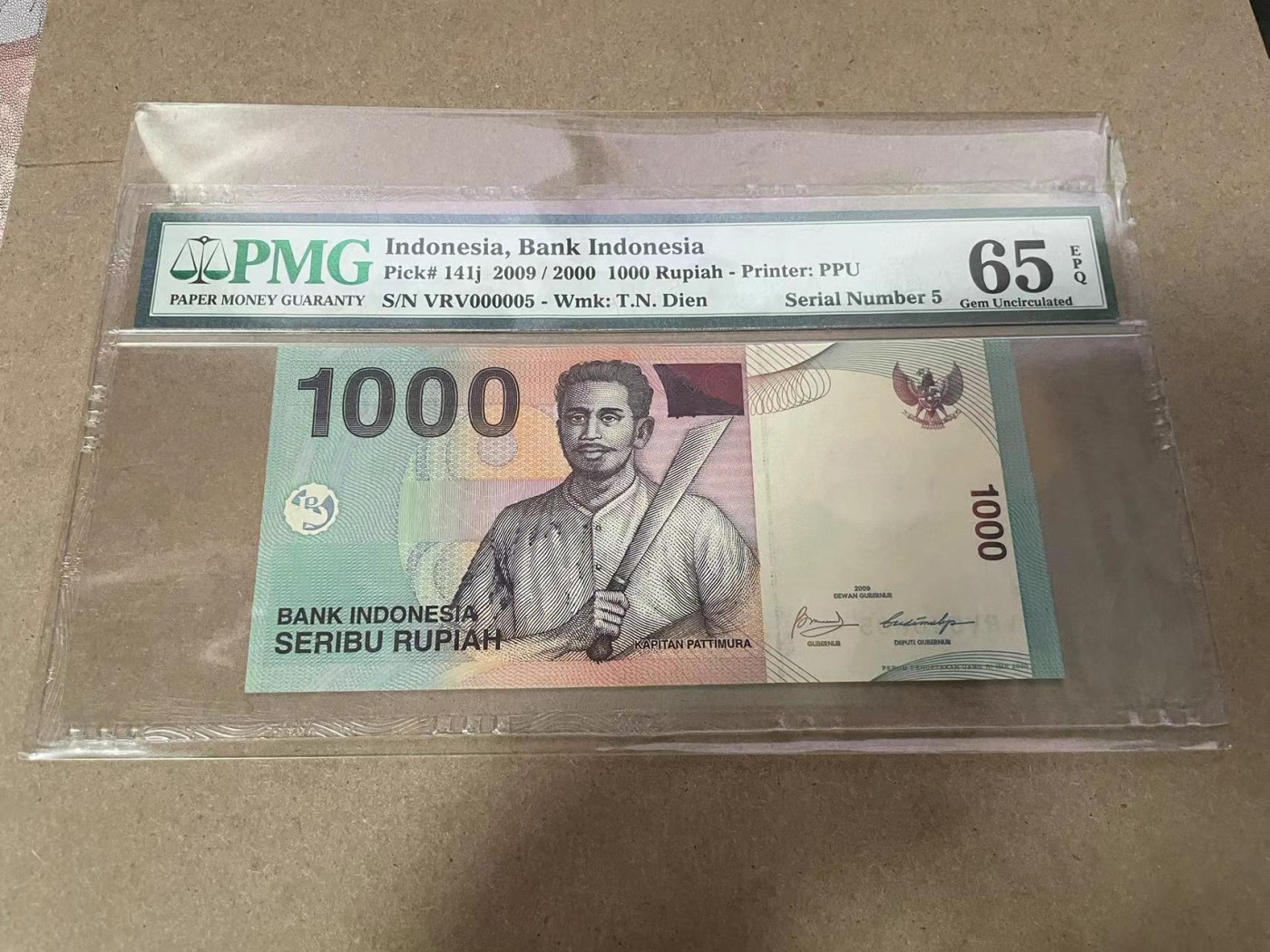 【Blue Auction】✨世界纸币精拍第368期——格雷伯爵夫妇 【5号小号】印尼 2009年1000卢比 PMG65EPQ 