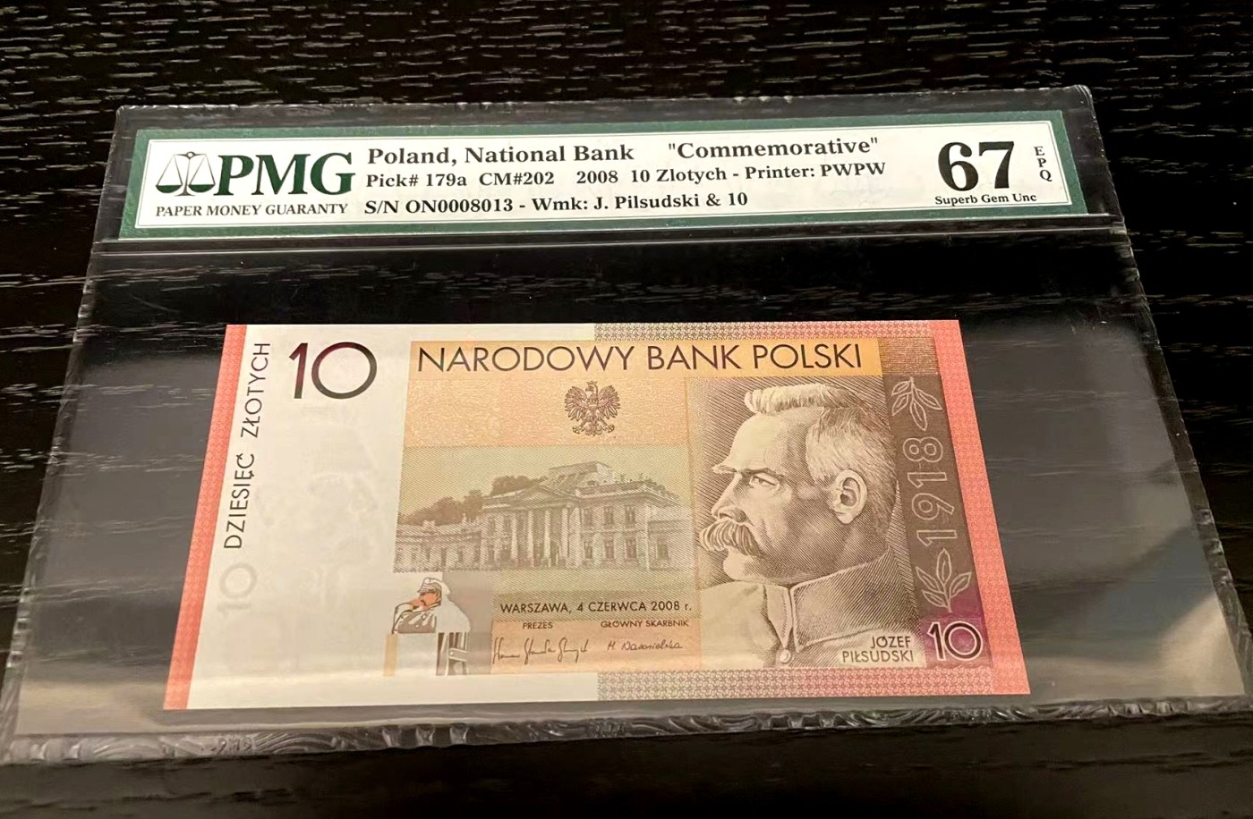 【Blue Auction】✨世界纸币精拍第368期——格雷伯爵夫妇 【无47】波兰 2008年10兹罗提 纪念钞 PMG67EPQ 高分 